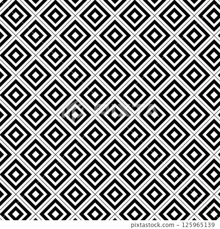 Abstract geometric pattern with lines, rhombuses A seamless vector background. Black and white texture Sample poster, party invitation, holiday banner, postcard. 125965139