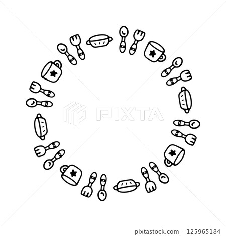 Simple hand-drawn cute baby product image frame Simple hand-drawn cute baby product image frame 125965184