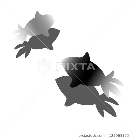 Simple goldfish icon monochrome 125965353