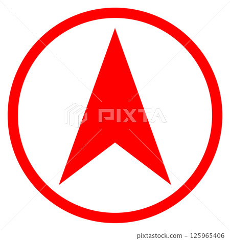 簡單的羅盤標記圖示圖像插圖素材紅色 125965406