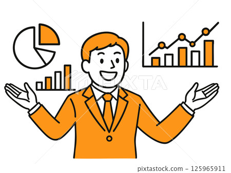 商人解釋數據的演示 商人解釋數據的演示 125965911