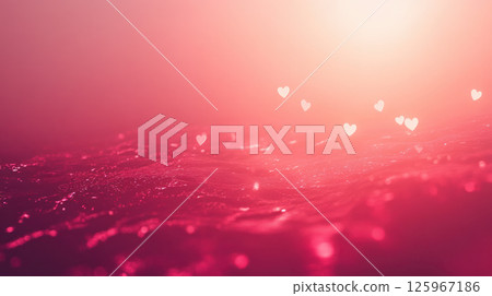 soft pink and red gradient background with glowing hearts, dreamy vibes 125967186