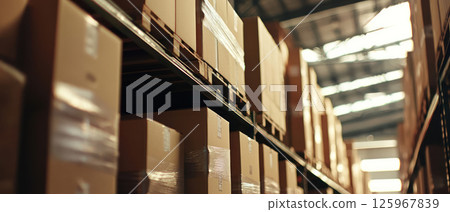 Efficient storage of cardboard boxes in warehouse environment 125967839