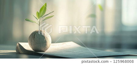 tax form with seedling growing from it symbolizes financial growth and sustainability 125968008