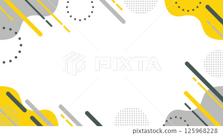 Abstract geometric frame material for flyers, web and video backgrounds 16:9 size Gray Yellow Gray 125968228