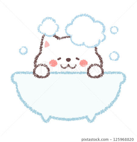 白色柴犬洗澡 白色柴犬洗澡 125968820