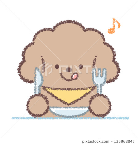 玩具貴賓犬吃東西 125968845