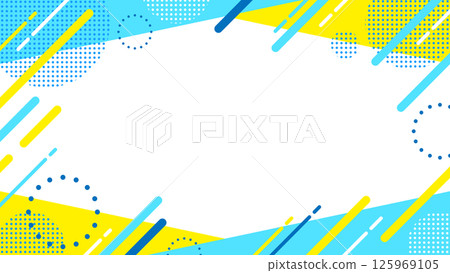 傳單、網頁和視訊背景的抽象幾何框架材料,16:9尺寸,淺藍色,黃色 傳單、網頁和視訊背景的抽象幾何框架材料,16:9尺寸,淺藍色,黃色 125969105