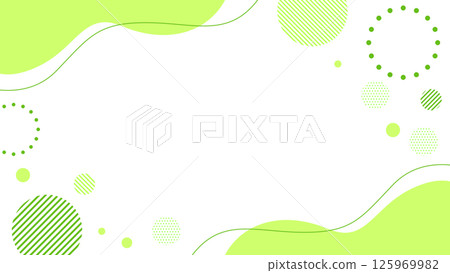 傳單、網頁和視訊背景的抽象幾何框架材料，16：9尺寸，黃綠色 125969982