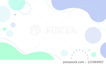 Abstract geometric frame material for flyers, web and video backgrounds 16:9 size Purple Green 125969987