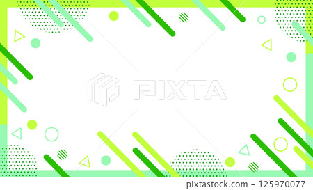 傳單、網頁和視訊背景的抽象幾何框架材料 16:9 尺寸綠色 傳單、網頁和視訊背景的抽象幾何框架材料 16:9 尺寸綠色 125970077