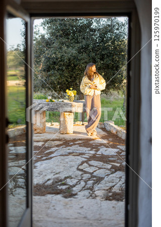Golden Hour from the Trullo Doorway Golden Hour from the Trullo Doorway 125970199
