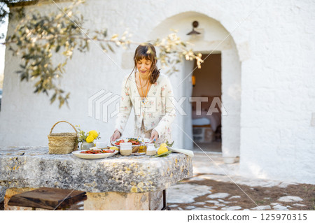 Outdoor Cooking Moment in Puglia 125970315