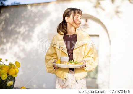 Outdoor Breakfast in Trullo Garden Outdoor Breakfast in Trullo Garden 125970456