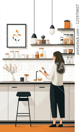 Soft, billowy clouds float against a clear, blue sky, their edges gently lit by sunlight, offering a calm, serene view of nature beauty Soft, billowy clouds float against a clear, blue sky, their edges gently lit by sunlight, offering a calm, serene view of nature beauty 125970607