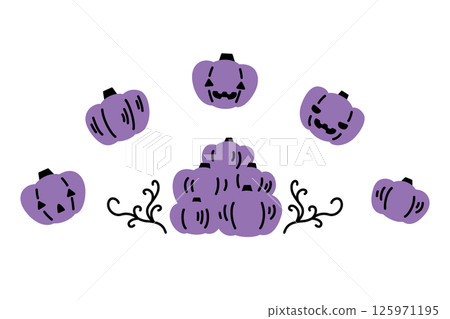 Hand-drawn cute Halloween pumpkin illustration 125971195