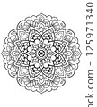 Beautiful coloring book page with mandala outline 125971340