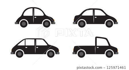 set of different cars isolated simple vector illustration 125971461