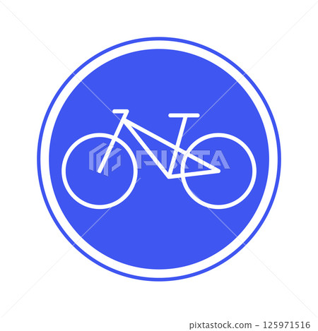 Bike path sign. Bicycle icon. Transport flat symbol. Vector simple illustration. 125971516