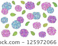 Hand-drawn hydrangea pattern 125972066
