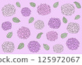 Hand-drawn hydrangea pattern 125972067
