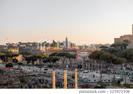 Capitoline Hill and Altare della Patria at Sunset 125972506
