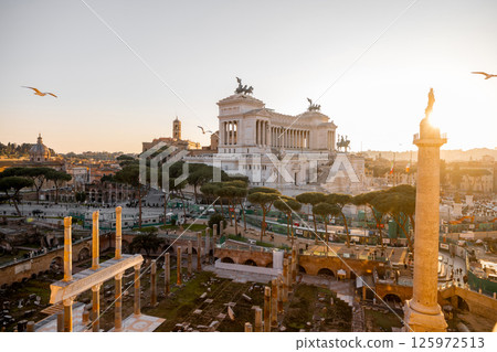 Capitoline Hill and Altare della Patria at Sunset 125972513