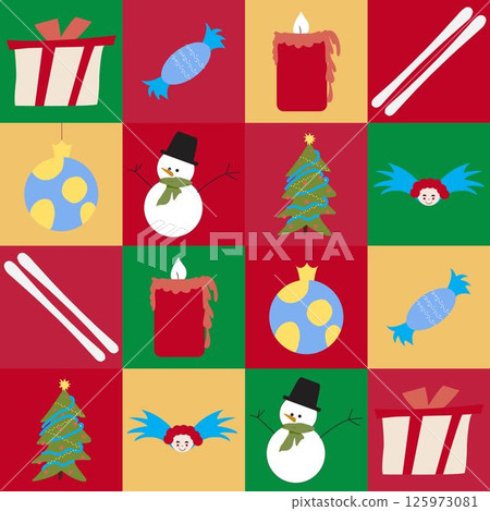 Set of Christmas icons in flat style 125973081