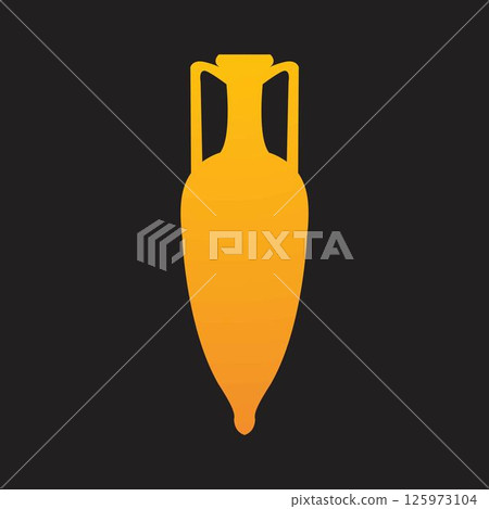 golden amphora icon on black background golden amphora icon on black background 125973104