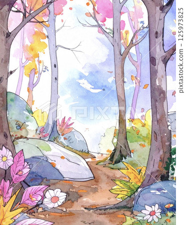 Forest watercolor Forest watercolor 125973825