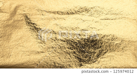 Golden foil texture with a shiny, crumpled surface and dark, distressed patches. Abstract gradient Golden foil texture with a shiny, crumpled surface and dark, distressed patches. Abstract gradient 125974012