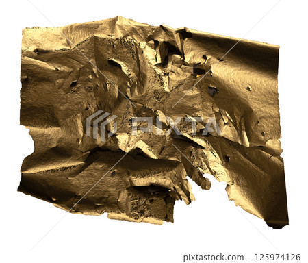 Gold foil with crumpled, metallic texture creates a shiny, reflective surface with edgy, 125974126