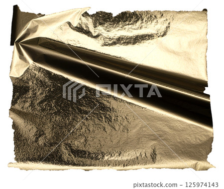 Gold metallic foil texture with a crumpled, folded surface. Luxury, shiny material with a reflective Gold metallic foil texture with a crumpled, folded surface. Luxury, shiny material with a reflective 125974143