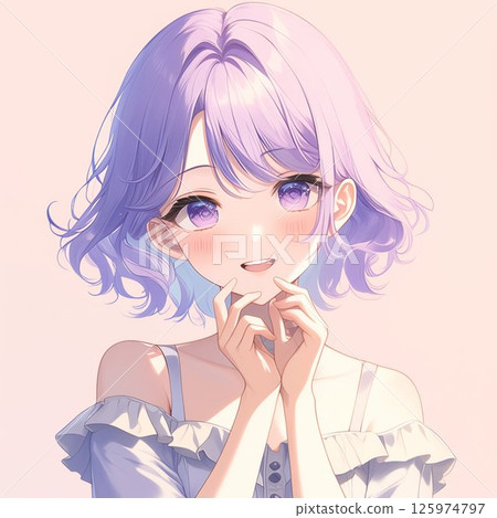 年輕女人_薰衣草色頭髮_1 年輕女人_薰衣草色頭髮_1 125974797