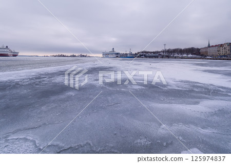 Helsinki harbor in winter, Finland / Helsinki, Finland 125974837