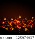 Energy of love. Bright lines with golden hearts. Magic illustration. 125974937