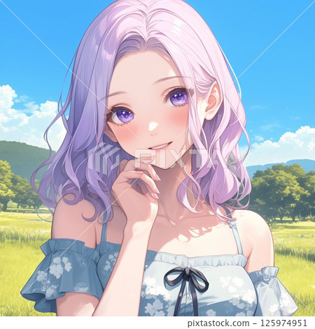 Young woman_lavender hair_3 125974951