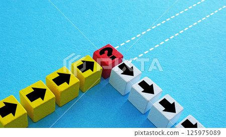 Obstacle changes direction. Adaptability and overcoming challenges. Obstacle changes direction. Adaptability and overcoming challenges. 125975089
