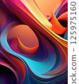 Dynamic Flow of Abstract Energy in Vivid Multicolored Swirls Creating Movement, Motion and Depth with Vibrant Orange, Red, Blue and Purple Lines, Evoking Emotion and Creative Expression 125975160