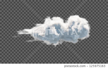 Transparent special effect stands out with fog or smoke. White cloud vector, fog or smog Transparent special effect stands out with fog or smoke. White cloud vector, fog or smog 125975163