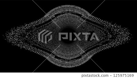 Wave pattern vector. 3D glowing abstract digital particles background. Technology concept. Abstract background. Future vector illustration. Wave pattern vector. 3D glowing abstract digital particles background. Technology concept. Abstract background. Future vector illustration. 125975169