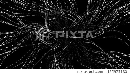 Wave pattern vector. 3D glowing abstract digital particles background. Technology concept. Abstract background. Future vector illustration. 125975180
