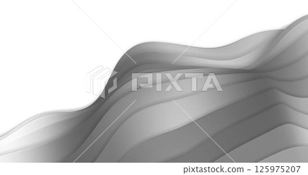 Abstract image of wavy lines in gray gradient tones. Vector illustration . 125975207