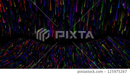 Abstract background of stripes consisting of circles of different colors and gradients. Particles in motion. technologies. Vector illustration Abstract background of stripes consisting of circles of different colors and gradients. Particles in motion. technologies. Vector illustration 125975267