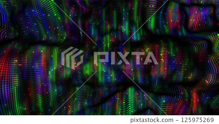 Wave pattern vector. 3D glowing abstract digital particles background. Technology concept. Abstract background. Future vector illustration. 125975269