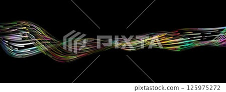Abstract background with stripes of different colors and gradients. Particles in motion. technologies. Vector illustration 125975272
