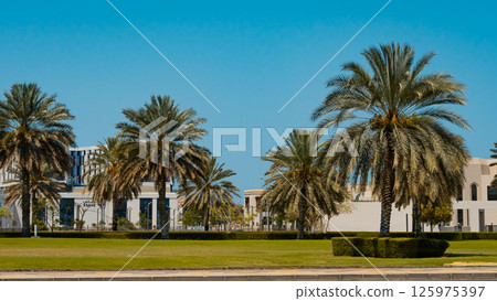 A picture of the city of Muttrah in the Sultanate of Oman, which features two historic castles from ancient times A picture of the city of Muttrah in the Sultanate of Oman, which features two historic castles from ancient times 125975397