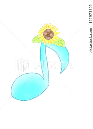 Musical note with sunflowers 125975595