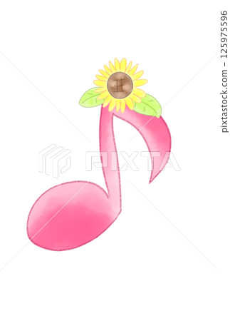 Musical note with sunflowers 125975596