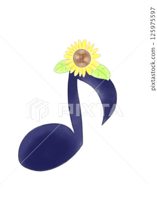Musical note with sunflowers 125975597